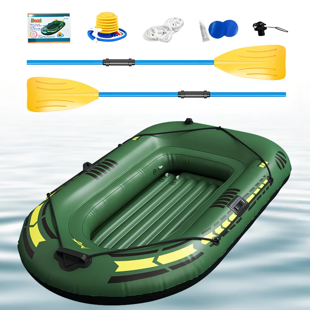 Bateau Gonflable Vert avec Accessoires_Upscale_1 Bateau Gonflable Vert avec Accessoires